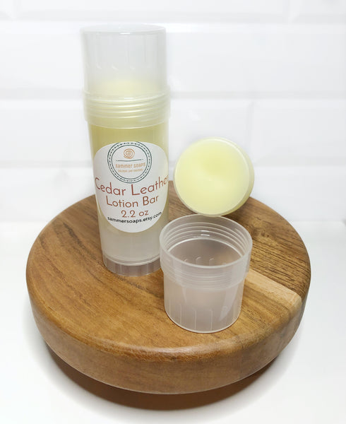Cedar Leather Lotion Bar
