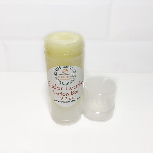 Cedar Leather Lotion Bar